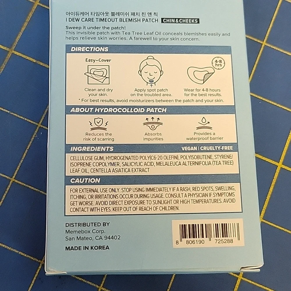 I Dew Care Timeout Blemish Chin & Cheeks Patch 9 Patches New In Box